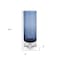 Homeroots 11" Blue And Clear Cylinder Crystal Glass Table Vase 390106 - alternate 2