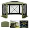 Vevor 6 Side Pop up Gazebo Screen Tent 10x10 ft for 6-8 Persons Camping Backyard FY10X10Military Green-6 - alternate 1