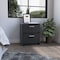Homeroots 19" Black Wood Two Drawer Nightstand 543687 - alternate 5