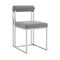 Homeroots Set of Two Gray And Silver Upholstered Polyester Open Back Dining Side Chairs 569417 - alternate 1