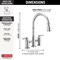Delta Two Handle Pull-Down Bridge Kitchen Faucet 2390L-DST - alternate 6