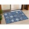 Homeroots 3' X 5' Navy Blue Charcoal And Ivory Damask Washable Indoor Outdoor Area Rug 599436 - alternate 1