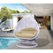 Leisuremod White Wicker Hanging 2 person Egg Swing Chair with Beige Cushions ESCW-57BG - alternate 8