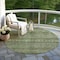 Homeroots 8' Olive Green Gray And Fern Green Round Southwestern Washable Indoor Outdoor Area Rug 615970 - alternate 4