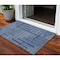 Homeroots 3' X 5' Navy Blue And Ivory Geometric Washable Indoor Outdoor Area Rug 600840 - alternate 1