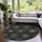 Homeroots 8' Green Gray And Charcoal Round Medallion Washable Indoor Outdoor Area Rug 587706 - alternate 5