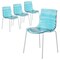 Leisuremod Astor Plastic Dining Chair with White Steel Base in Transparent Blue, 4PK ACW-20TBU4 - alternate 1