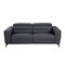 Homeroots 83" Gray Italian Leather USB Reclining Sofa With Black Legs 482209 - alternate 1
