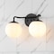 Jonathan Y Louis Parisian Globe 15" 2-Light Metal/Frosted Glass Modern Contemporary LED Vanity Light, Black JYL3535B - alternate 9