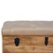 Homeroots 35in Beige and Brown Tufted Genuine Leather and Solid Wood Upholstered Storage Bench With Flip Top 723832 - alternate 7