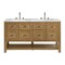 James Martin Vanities Breckenridge 60 in. Double Vanity, Light Natural Oak, w/ 3 CM Carrara Marble Top 330-V60D-LNO-3CAR - alternate 1