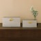 Vintiquewise Set of 2 Wooden Storage Boxes with Gold Accent for Keys, Jewelry, Makeup, or Extras, Silver QI004862.SI - alternate 2