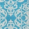 Homeroots 3' X 5' Turquoise And Ivory Damask Washable Indoor Outdoor Area Rug 614467 - alternate 7
