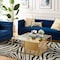 Homeroots Set of Three 37" Clear And Gold Glass And Stainless Steel Square Mirrored Bunching Coffee Tables 528845 - alternate 6
