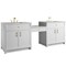James Martin Vanities Bellshire 96" Dual Vanity Set w/ 24" Make-Up Counter, Bright White w/3 cm Lime Delight Silestone Top 660-VMC96-BW-3LDL - alternate 4