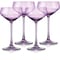 Homeroots Set of Four Purple Crystal Shallow Bowl Stemmed Coupe 485965 - alternate 3