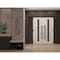 Vdomdoors Front Exterior Prehung Aluminum Double Doors Ronex1055 Teak Mirrored Clear Glass 2 Sidelights Entry RONEX1055DEXD-OAK-W16+72+16xH96-LH-I - alternate 2