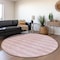 Homeroots 8' Pink Ivory And Gray Round Geometric Washable Indoor Outdoor Area Rug 599648 - alternate 4