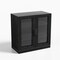 Homeroots 31" Black And Clear Glass Door Accent Cabinet With Three Shelves 564863 - alternate 8