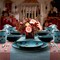 Elama Floral Accents 16 Piece Dinnerware Set in Blue EL-FLORALACCENTS16 - alternate 7