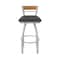 Holland Bar Stool Co Revelle 25in Swivel Counter Stool with Anodized Nickel Finish, Medium Back and Canter Iron Seat 881 - alternate 5