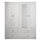 Homeroots 71" White Carved Geometric Mirrored Four Door Four Drawer Combo Dresser 569303 - alternate 1
