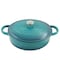 Crock-Pot Crock Pot Artisan Enameled Cast Iron 5 Quart Round Braiser Pan with Self Basting Lid in Teal Ombre 112002.02 - alternate 2