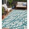 Homeroots 5' X 8' Teal Blue And Ivory Abstract Washable Indoor Outdoor Area Rug 614390 - alternate 1
