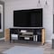 Homeroots 59" Black And Natural Wood Enclosed and Open Storage TV Stand 535164 - alternate 7