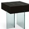 Homeroots 22" Black And Clear Wood and Glass Square Sled End Table 554656 - alternate 3