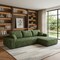Homeroots 107" Green Corduroy Modular Compression Foam Sofa With Toss Pillows 712966 - alternate 4