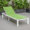Leisuremod Marlin White Aluminum Patio Chaise Lounge Chair Set of 2 with Square Fire Pit Table, Green MLWCF21-77G2 - alternate 6