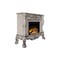 Homeroots 47" Bone Wood Ornate Carved Scrollwork Electric Free Standing Fireplace With Mantle 574008 - alternate 7