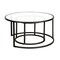 Homeroots Set of Two Black Glass And Steel Round Frame Nested Coffee Tables 520943 - alternate 8