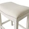 Homeroots 26" Bone and Antiqued White Fabric and Solid Wood Backless Counter Height Bar Chair 632361 - alternate 4