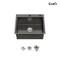 Wrightmaster 23 in. Drop-In Single Bowl 20 Gauge Black Stainless Steel Kitchen Sink with Drain and Hook ZOR-BL02D-231908 - alternate 1