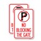 Signmission No Blocking the Gate with Graphic, 12'' X 18'' 2 Signs, Heavy Gauge Aluminum, 2PK A-1218-2PACK-23851 - alternate 1