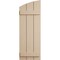 Ekena Millwork Rough Cedar 3 Board Joined Board-n-Batten w/Elliptical Top Faux Wood Shutters, 16 1/2W x 88H, PR SHUBJL16X88RCPR - alternate 6