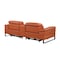 Homeroots 90in Orange and Black Italian Leather Power Reclining Loveseat With Storage 720563 - alternate 5
