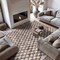 World Rug Gallery Contemporary Checkered Area Rug 7 ft 10 in x 10 ft Beige WR102BEIGE8X10 - alternate 1