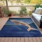 Homeroots 5' X 8' Blue And Brown Animal Print Washable Indoor Outdoor Area Rug 630964 - alternate 4