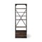 Homeroots Black Iron and Solid Wood Five Tier Bookcase with Two Drawers 392225 - alternate 1