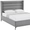 Homeroots Light Gray Velvet Upholstered Queen Bed Frame 544810 - alternate 8