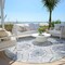 Homeroots 8' Gray And Denim Blue Round Medallion Washable Indoor Outdoor Area Rug 587658 - alternate 6