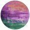 Homeroots 8' Purple Salmon And Green Round Abstract Washable Indoor Outdoor Area Rug 610957 - alternate 6