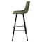 Leisuremod Elland Modern Upholstered Leather Bar Stool with Iron Legs and Footrest, Olive Green ES29G - alternate 6