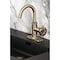 Kingston Brass One-Handle Single-Hole Bathroom Faucet with Deck Plate and Push Pop-Up Drain, Antique Brass KSD2213RX - alternate 5