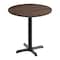 Flash Furniture 31.25" Round Tabletop, Seamless Surface Technology, Dark Brown with 22x22 Black Table Height X-Base ST-RD31-WBR-T2222-GG - alternate 1