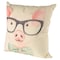 Homeroots 18" Pink Cream And Beige Pig Linen Throw Pillow Cover 608174 - alternate 3