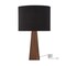 Homeroots 20" Black Solid Wood USB Table Lamp With Black Drum Shade 530950 - alternate 1
